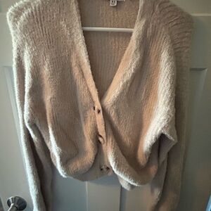 Women's Super Soft Light Pink Long Sleeve Crop Sweater